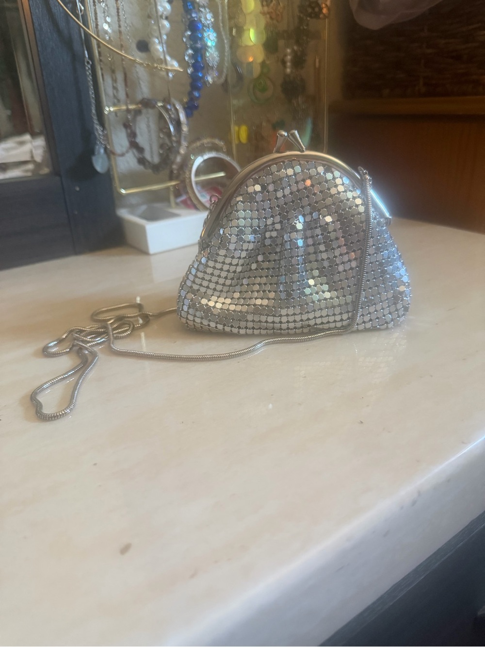 mark. Silver Sequin Mini Crossbody Bag